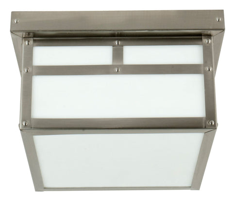 Outdoor Flush Mount Stainless Steel Finish With Opal Glass 1618- CRFM