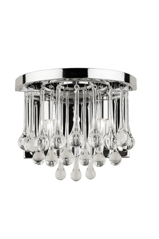Flush Mount Chrome Finish And Crystal Drops #010807-14