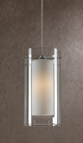 Mini Pendant Brushed Nickel Finish Clear and Frosted Glass #030823-14