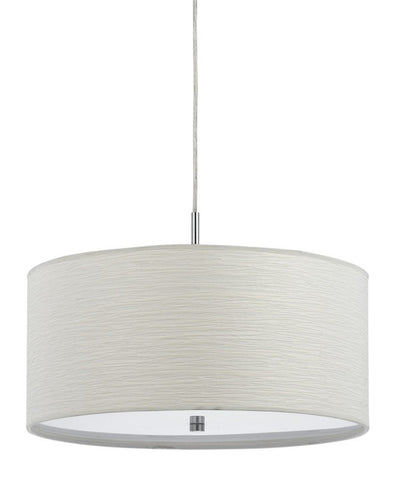Pendant Satin Nickel Finish With Cream Fabric Shade #020823-014