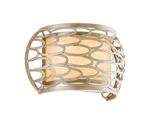 Indoor Wall Light Silver Finish And Antique Pearl Glass #100802-191