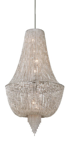 Chandelier Polished Nickel Finish And Crystal Beads #010802-014