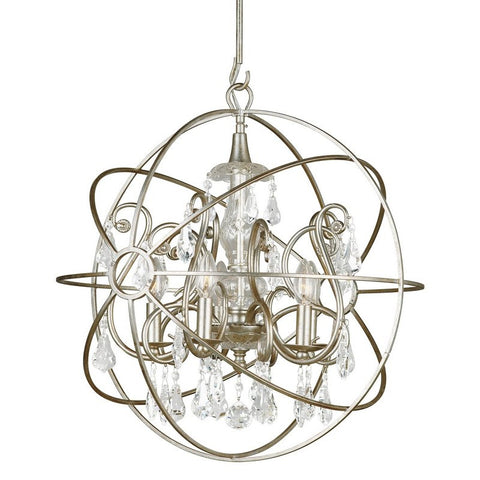 Chandelier Old Silver Finish and crystal #010854-015