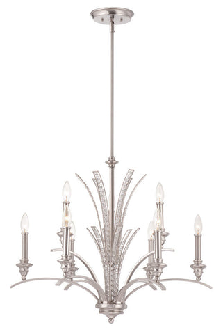 Chandelier Satin Nickel Finish With Crystal Accents #010812-015