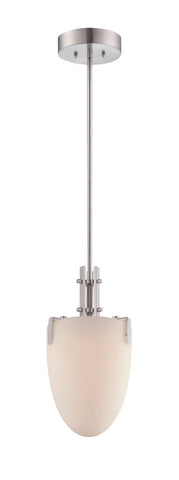 Mini Pendant Satin Platinum Finish And White Glass 03-118-JSH-12-007