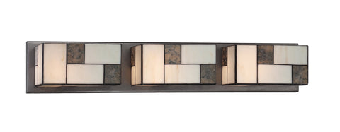 Vanity Light Charcoal Finish And Art Glass #090812-014