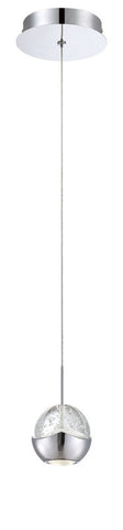 Mini Pendant Chrome Finish And Seedy Glass #030815-14