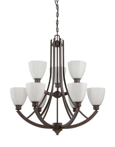 Chandelier Bronze Finish with Opal Glass Shades #010803-014