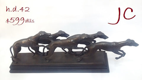 Accessories Decorative Solid Bronze Running Dogs 20-118-JSH-42