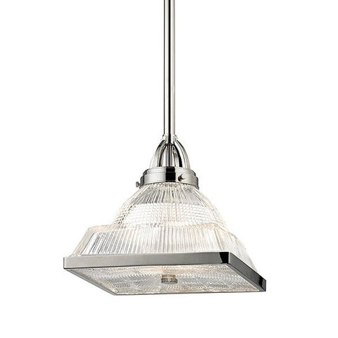 Pendant Polished Nickel And Prismatic Clear Glass 020832-39