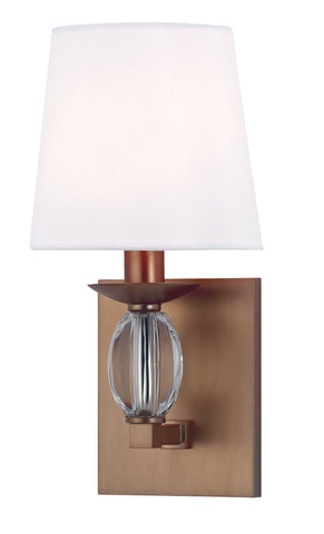 Wall Sconse  Brushed Bronze And Crystal Accent With Silk Shade #100832-341