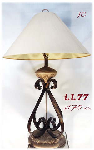 Table Lamp Iron And Stone With Paper Shade 07-118-JSH-77