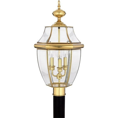 Outdoor Post lamp Solid Brass finish with clear beveled glass 6114-JSH-23