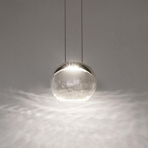 Mini Pendant Oval Hammered Glass Chrome Finish 030852-14