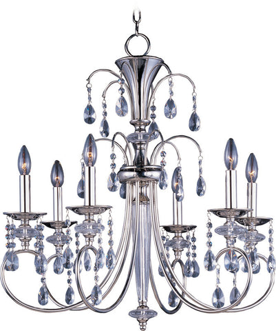 Chandelier Polished Nickel Finish And Crystal Drops #010836-014