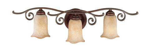 Vanity Light Corinthian Bronze Finish and Baige Estruscan Glass #090840-014