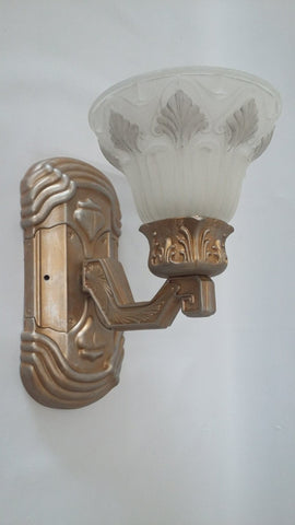 Wall Sconse Satin Gold Finish And Frosted Glass 10118-JSH- KAL