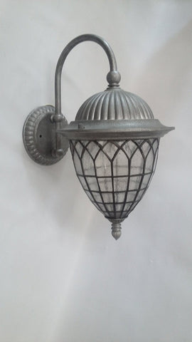 Outdoor Wall Light Antique Silver And Seedy Glass 17118-JSH-6112