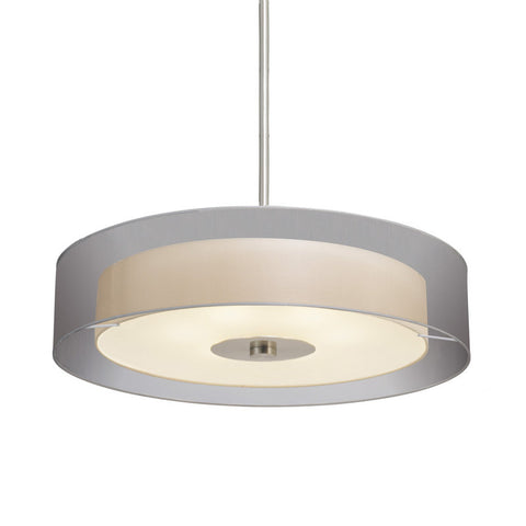 Pendant Satin Nickel And Bronze Organza And Cream Shade 02-118-JSH-A20