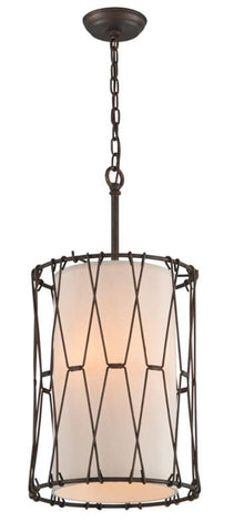 Pendant Vantage Bronze Finish and  Linen Shade 024803-16