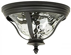 Outdoor Flush Mount Bronze Finish and Clear Hammered Glass 16-1-618-597-CR