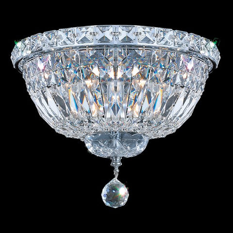 Flush Mount Silver Finish And Clear Hand Cut Crystal-14-118-JSH-127