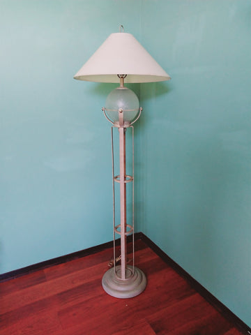Floor Lamp Metal And Stone Champagne Finish And Glass Ball  06-118-JSH -162