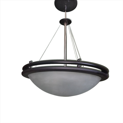chandelier Black and Chrome Finish with Frosted Glass 10-1023-JSH023