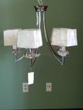 Chandelier Chrome Frame With Acrylic Accent and Square White Shades 01-118-JSH-CH74