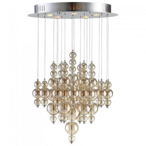 Chandelier Chrome Finish and Smokey Bubbles 016116-16