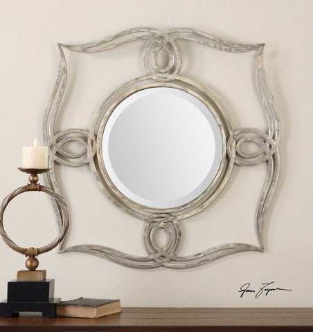 Oxidized Plated Silver Finish Mirror #200851-014