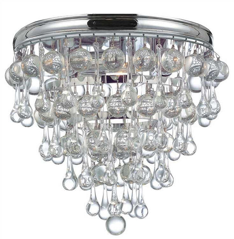 Flush Mount  Chrome Finish And Crystal Drops #140854-14