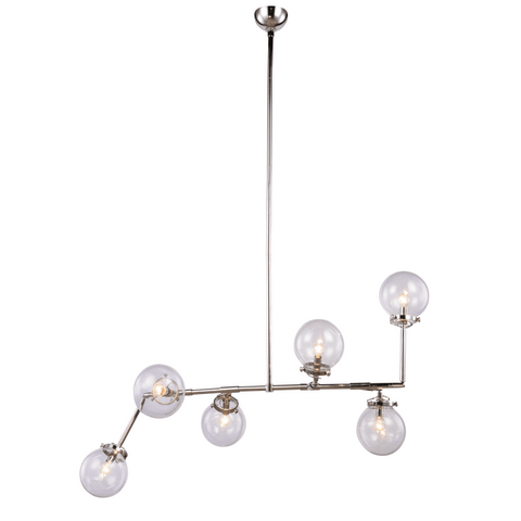 Pendant Light Polished Nickel And Clear Globes 211821-EL