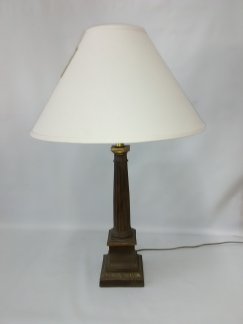 Table Lamp Bronze Finish And Linen Shade 721848-JSH 009