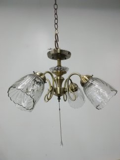 Semi Flush Mount Antique Brass And Clear Crystal Shades 15218-JSH-AB-2