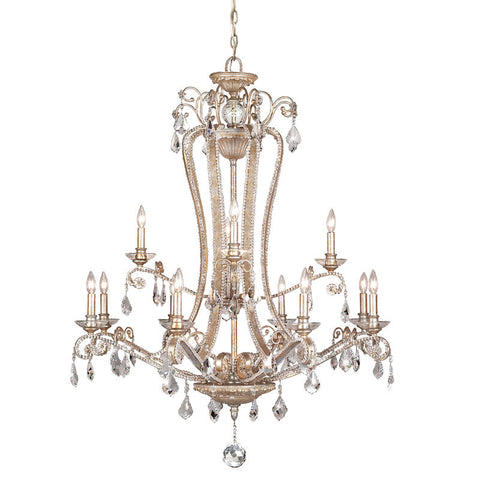 Chandelier Silver Finish And Clear Crystal #010815-014