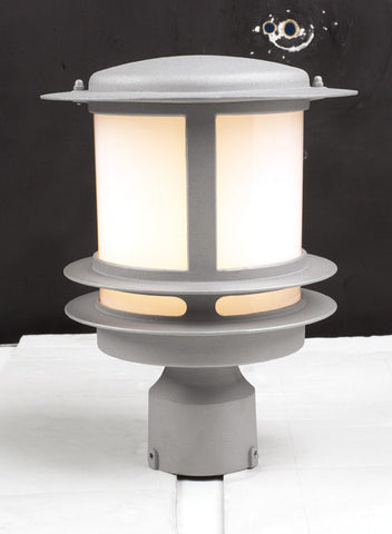 Outdoor Post Light  Silver Finish With Acrylic Lens #190939-14