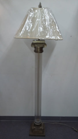 Floor Lamp Crystal And Champagne Metal Finish With Silk Shade 06-118-JSH-339