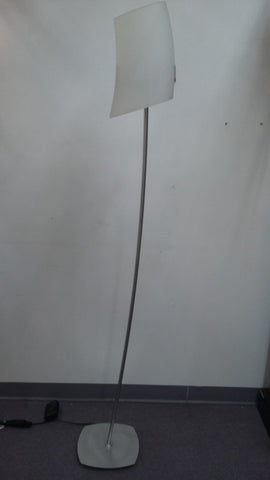 Floor Lamp Satin Silver And Frosted Glass Shade 06-118-JSH-395