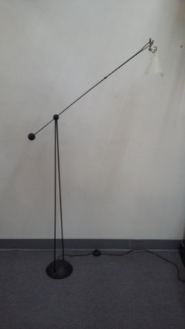 Floor Lamp Black Base With White Plastic Shade 06-118-JSH-167