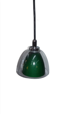 Mini Pendant Light Polish Steel Finish Clear/Green Glass 3118-25-JSH -PL