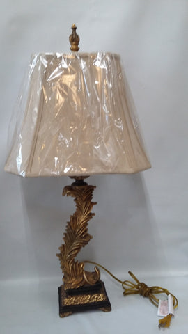 Table lamp Bronze and Gold Leaf Finish With Silk Shade7118-JSH-4545