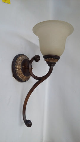 Wall Sconse Bronze And Gold Finish With Cream Glass Shade 10118-JSH-Dol