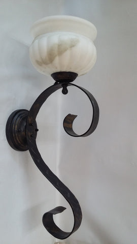 Wall Sconce Iron Black Metal And Glass Shade 10218-48-JSH-TRCH