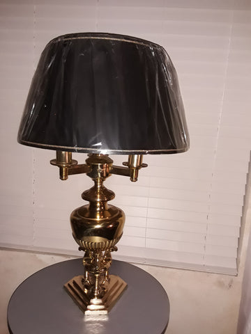 Table Lamp Brass And Black With Gold Inside Shade 07-118-JSH-78