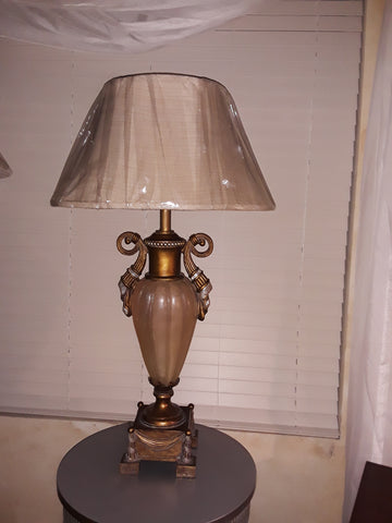 Table Lamp Antique Gold And Silver  With Cream Shade 07-118-JSH-95