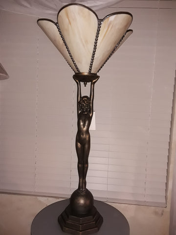 Table lamp Bronze Base And Glass Shade 07-118-JSH-74