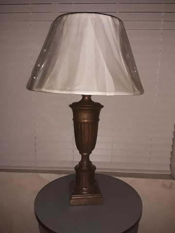 Table Lamp Antique Bronze Finish With Cream Shade 07-118-JSH-11