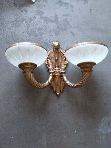 Wall sconce Antique gold Finish with white stone alabaster shades 230-JSH-2323
