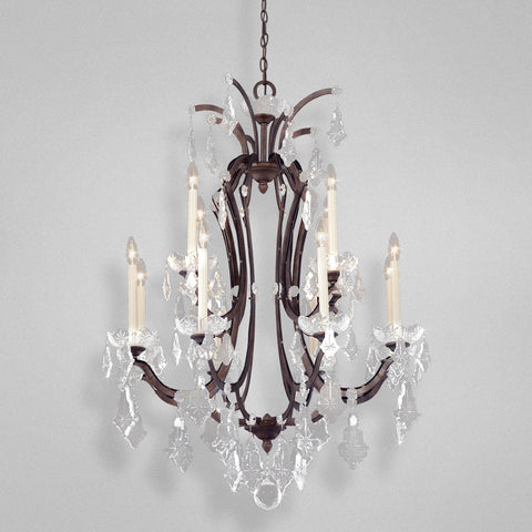 Chandelier Bronze Finish And Crystal Accents #010815-015